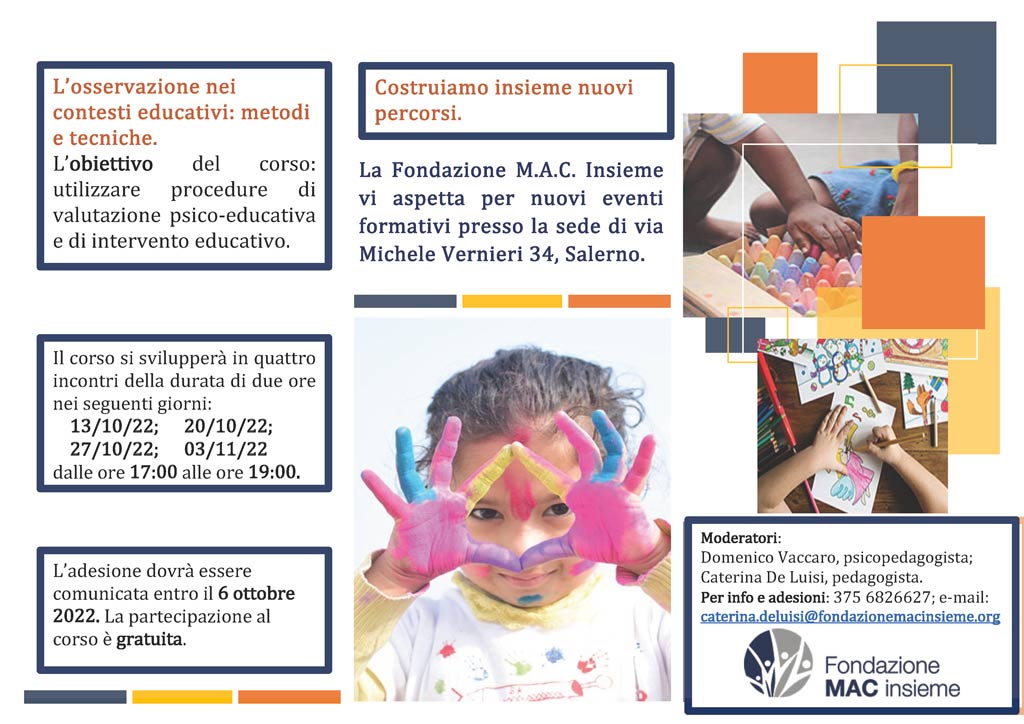 scheda del corso della Fondazione MAC insieme